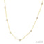 Bezel Set Paperclip Diamond Station Necklace