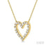Heart Shape Baguette Diamond Pendant
