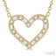Heart Shape Baguette Diamond Pendant