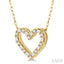 Heart Shape Baguette Diamond Pendant