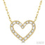 Heart Shape Baguette Diamond Pendant