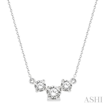 Round Shape Past Present & Future Diamond Necklace