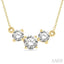 Round Shape Past Present & Future Diamond Necklace