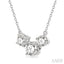 Round Shape Past Present & Future Diamond Necklace
