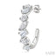 Mixed Shape Scatter Diamond Fashion Half Hoop Earrings