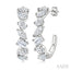 Mixed Shape Scatter Diamond Fashion Half Hoop Earrings