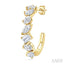 Mixed Shape Scatter Diamond Fashion Half Hoop Earrings
