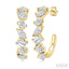 Mixed Shape Scatter Diamond Fashion Half Hoop Earrings