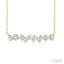 Mixed Shape Scatter Diamond Bar Fashion Necklace