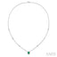 Oval Shape Gemstone & Halo Diamond Station Necklace