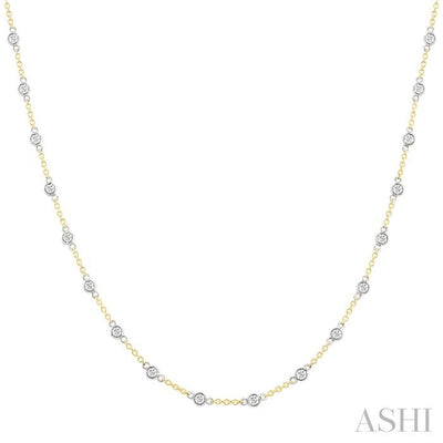 Bezel Set Diamond Station Necklace