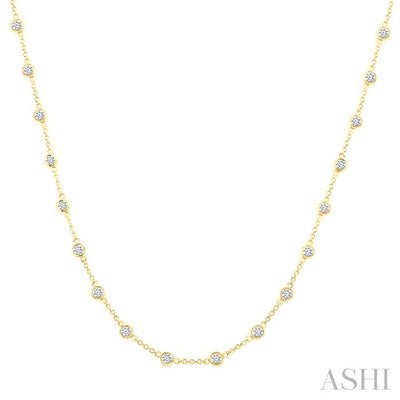Bezel Set Diamond Station Necklace