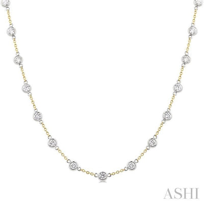 Bezel Set Diamond Station Necklace