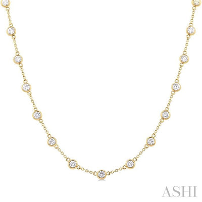 Bezel Set Diamond Station Necklace
