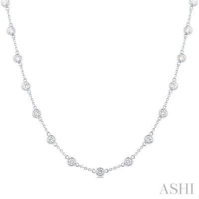 Bezel Set Diamond Station Necklace