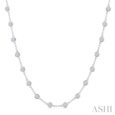 Bezel Set Diamond Station Necklace