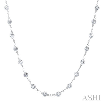 Bezel Set Diamond Station Necklace