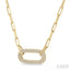 Pave-Set Paperclip Diamond Fashion Pendant