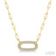 Pave-Set Paperclip Diamond Fashion Pendant