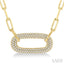 Pave-Set Paperclip Diamond Fashion Pendant