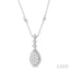 Pear Shape Halo Lovebright Diamond Necklace