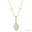 Pear Shape Halo Lovebright Diamond Necklace