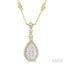 Pear Shape Halo Lovebright Diamond Necklace