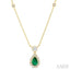 Pear Shape Gemstone & Halo Lovebright Diamond Necklace