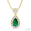 Pear Shape Gemstone & Halo Lovebright Diamond Necklace