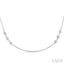 3 Stone Diamond Station Necklace