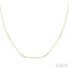 3 Stone Diamond Station Necklace