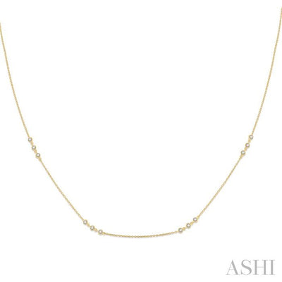 3 Stone Diamond Station Necklace