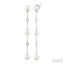 Pearl & Diamond Station Long Chain Earrings