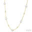 Pearl & Diamond Station Necklace