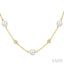 Pearl & Diamond Station Necklace