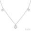Round Shape Diamond Station Necklace