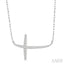 Sideway Cross Diamond Fashion Necklace