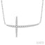Sideway Cross Diamond Fashion Necklace