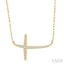 Sideway Cross Diamond Fashion Necklace