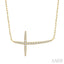 Sideway Cross Diamond Fashion Necklace