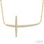 Sideway Cross Diamond Fashion Necklace