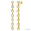 Bezel Set Diamond Tennis Long Earrings