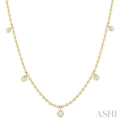 Round Station Ball Diamond Chain Necklace
