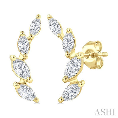 Marquise Shape Diamond Fashion Ear Climbers
