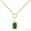Emerald Shape Paperclip Gemstone Pendant