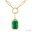 Emerald Shape Paperclip Gemstone Pendant