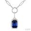 Emerald Shape Paperclip Gemstone Pendant