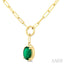Oval Shape Paperclip Gemstone Pendant