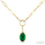 Oval Shape Paperclip Gemstone Pendant