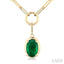 Oval Shape Paperclip Gemstone Pendant